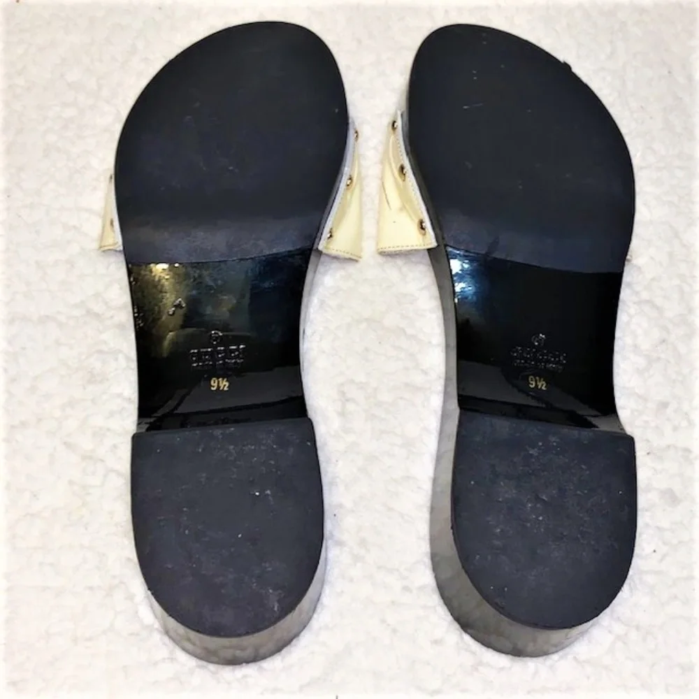 Authentic GUCCI Vitello Vernice Icon Bit Wood Clogs - Picture 7 of 12